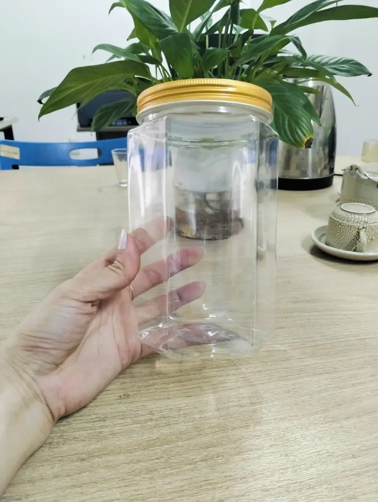Hũ nhựa pet Lục giác dung tích 1000ml cổ 89 hàng rin cao cấp
